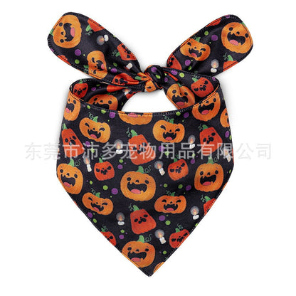 Pet Triangle Halloween Dog Saliva Towel Double Layer - 0 - Scribble Snacks