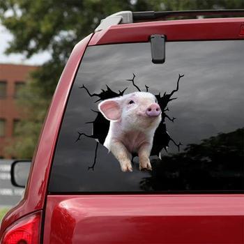 Piggy Sticker Creative Broken Hole Window Static Sticker - 0 - Scribble Snacks