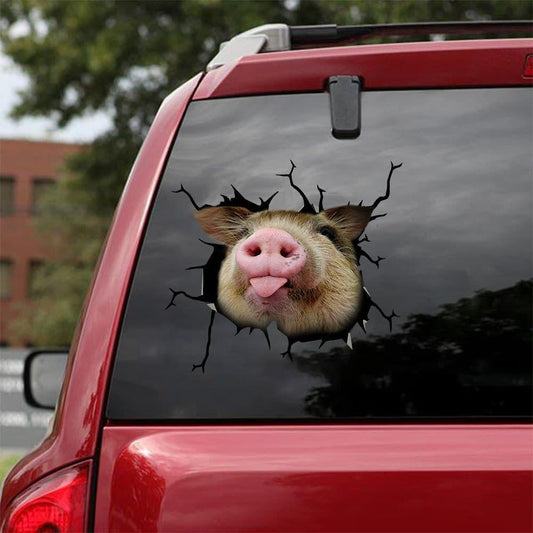 Piggy Sticker Creative Broken Hole Window Static Sticker - 0 - Scribble Snacks