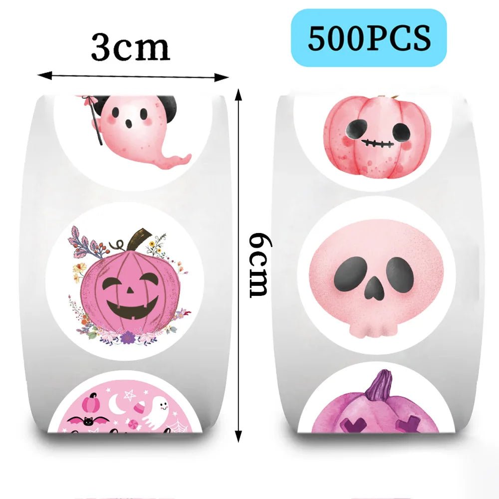 Pink Halloween Graffiti Stickers Decor - Halloween - Stickers & Labels (including Scrapbooking, Wall Decals) - Scribble Snacks