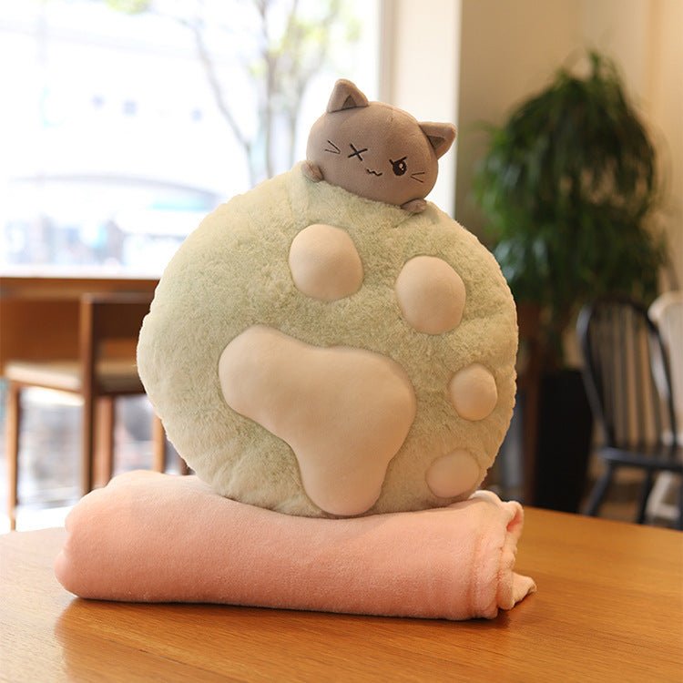 Plush Cat Paw Pillow Stuffed Funtional Cartoon Animal Quilt Home Sofa Decor Plushie Props - 0 - Scribble Snacks