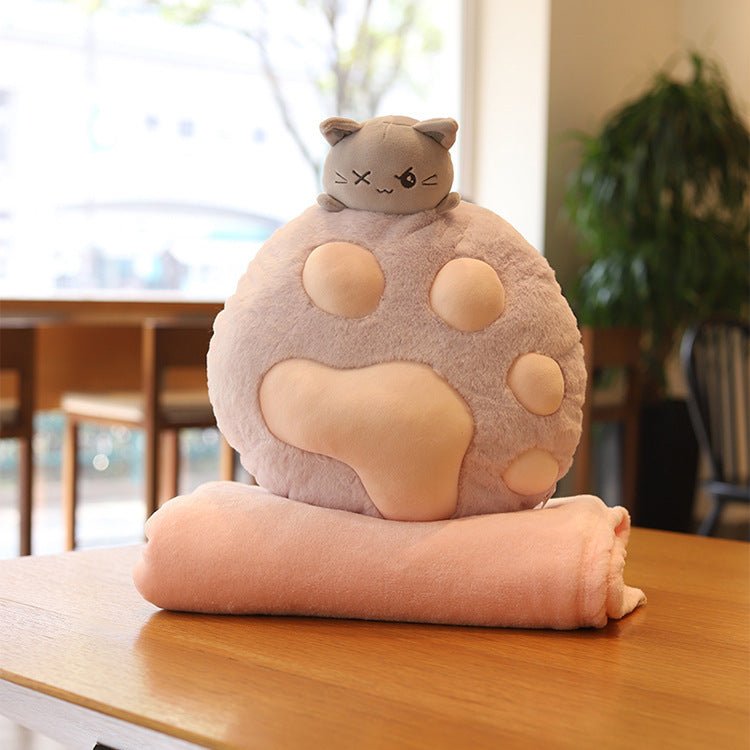 Plush Cat Paw Pillow Stuffed Funtional Cartoon Animal Quilt Home Sofa Decor Plushie Props - 0 - Scribble Snacks