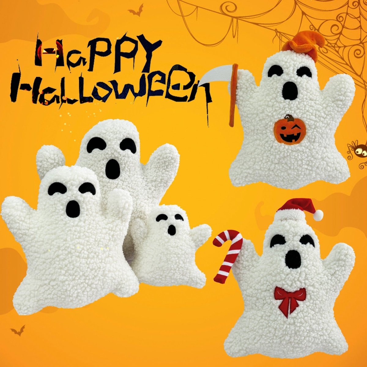 Plush Toy Ghost Pillow Halloween Home Pillow - 0 - Scribble Snacks