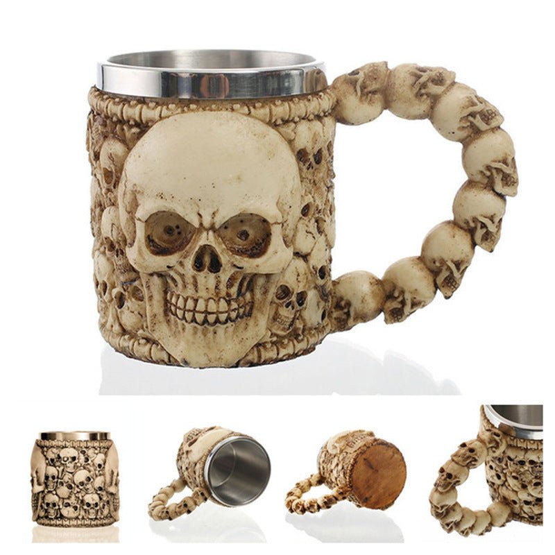 Printing Halloween Mug Metal Wine Glass Skull Mug - 0 - Scribble Snacks