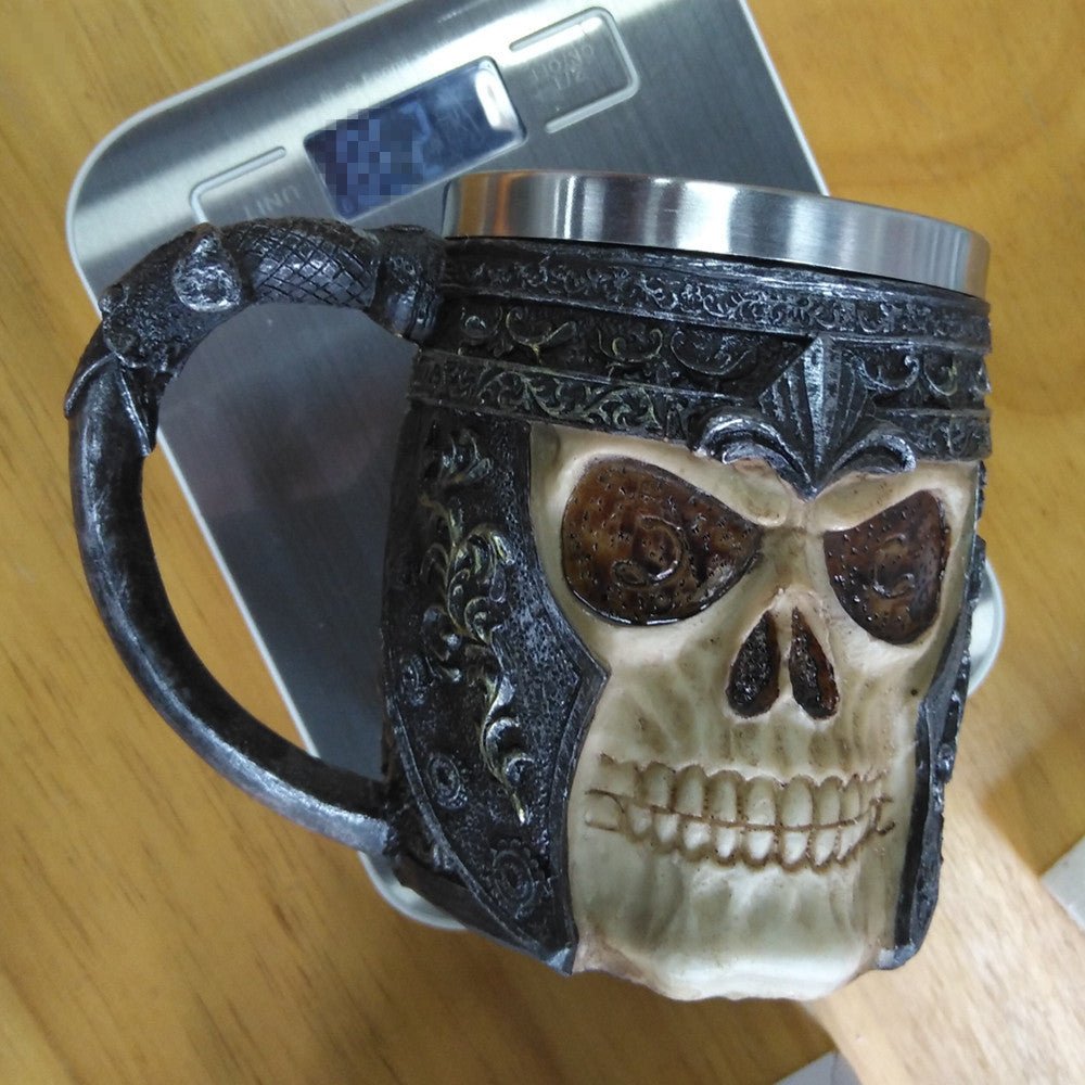 Printing Halloween Mug Metal Wine Glass Skull Mug - 0 - Scribble Snacks