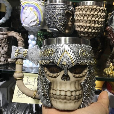 Printing Halloween Mug Metal Wine Glass Skull Mug - 0 - Scribble Snacks