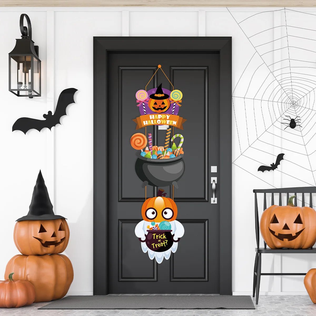 Pumpkin Bat Halloween Hangings - Halloween - Party Banners & Hanging Ornaments - Scribble Snacks