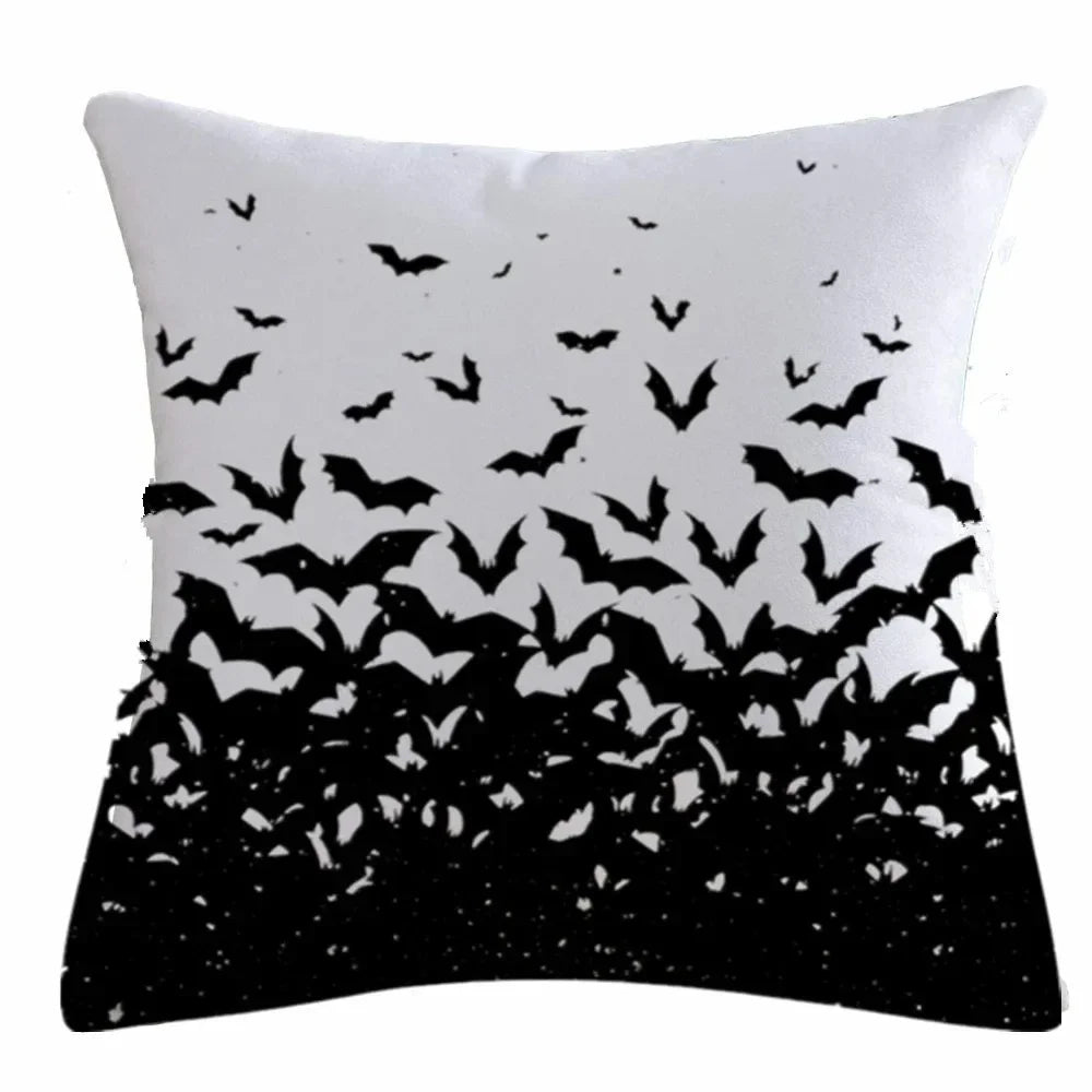 Pumpkin Bat Pillow Cover - Halloween - Seasonal Plush Pillows & Throw Decorations - Scribble Snacks