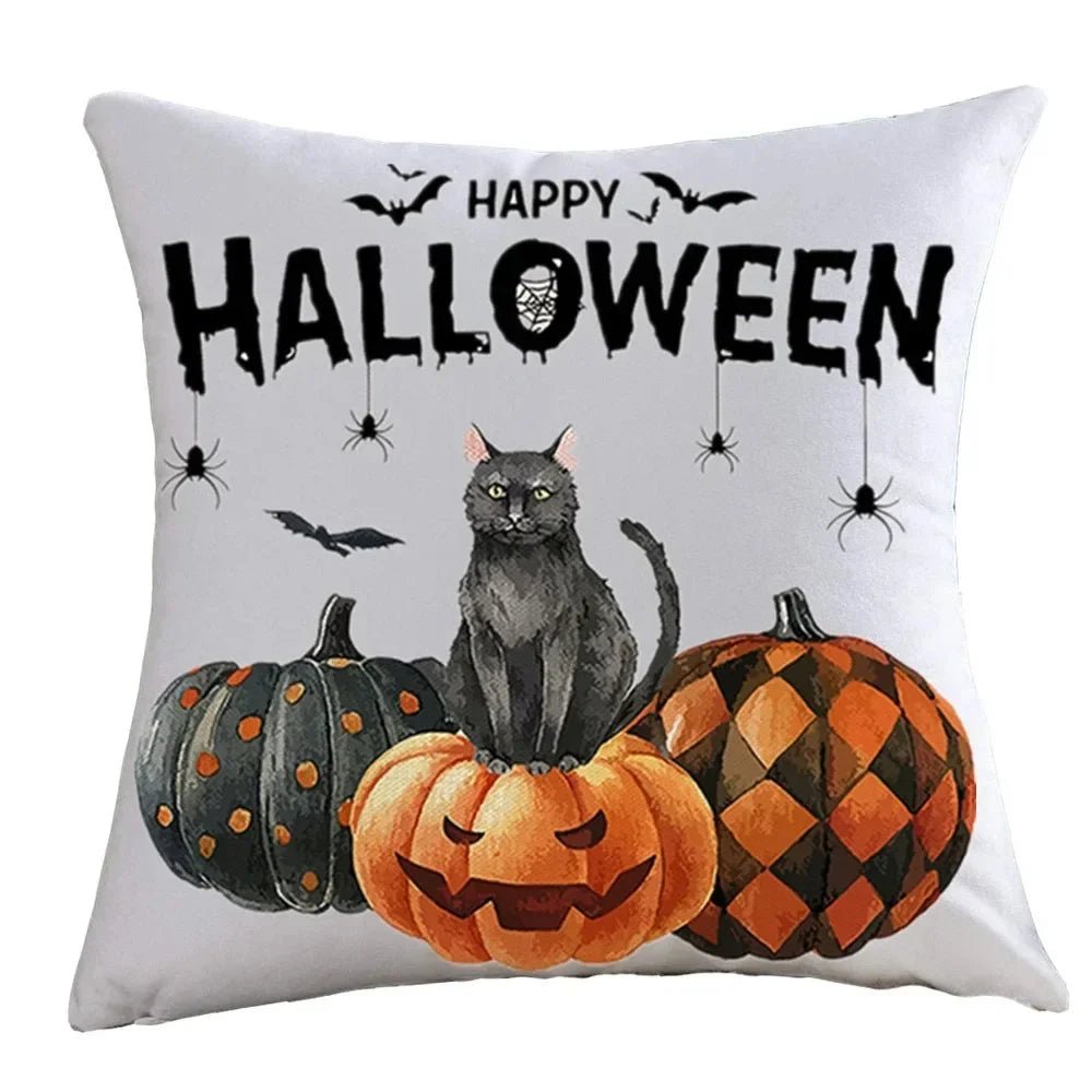 Pumpkin Bat Pillow Cover - Halloween - Seasonal Plush Pillows & Throw Decorations - Scribble Snacks