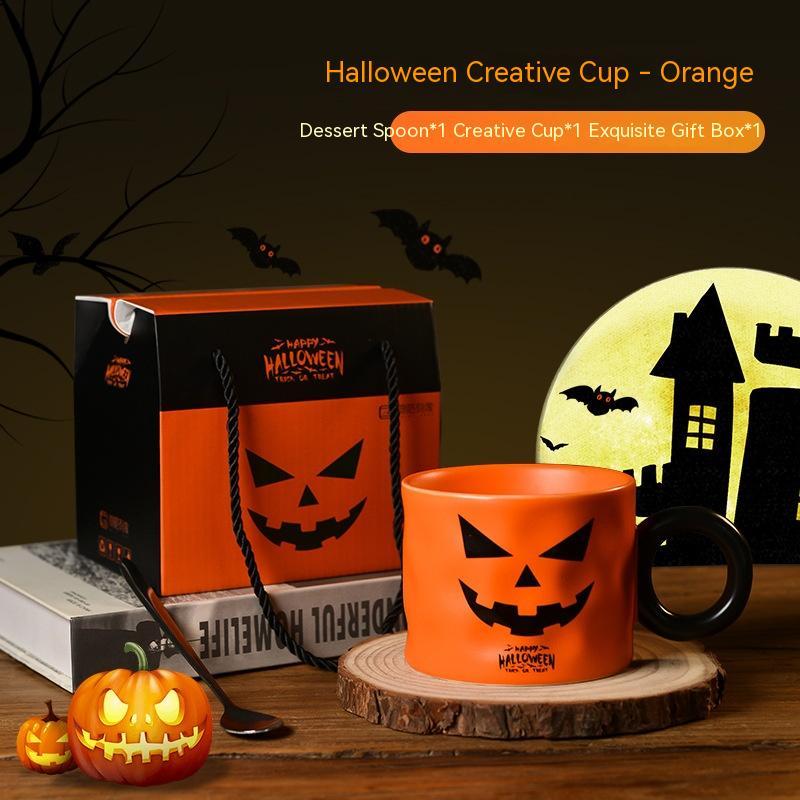 Pumpkin Ceramic Cup Party Favor Ceramic Cups With Handle Portable Cute Halloween Gift Mug Durable Halloween Party Supplies - 0 - Scribble Snacks