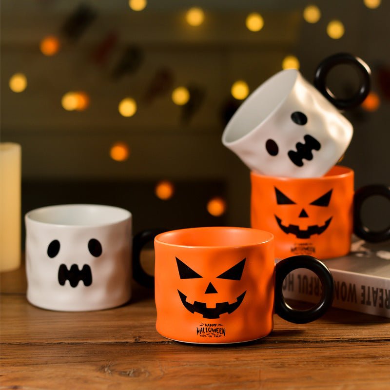 Pumpkin Ceramic Cup Party Favor Ceramic Cups With Handle Portable Cute Halloween Gift Mug Durable Halloween Party Supplies - 0 - Scribble Snacks