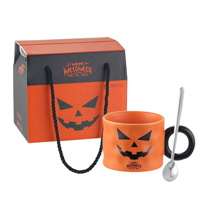 Pumpkin Ceramic Cup Party Favor Ceramic Cups With Handle Portable Cute Halloween Gift Mug Durable Halloween Party Supplies - 0 - Scribble Snacks