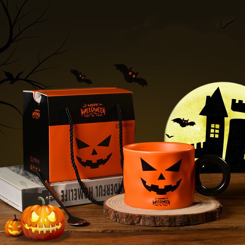 Pumpkin Ceramic Cup Party Favor Ceramic Cups With Handle Portable Cute Halloween Gift Mug Durable Halloween Party Supplies - 0 - Scribble Snacks