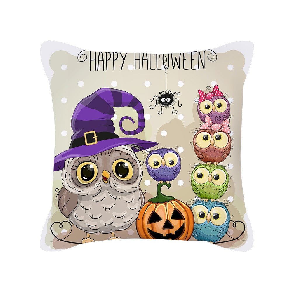 Pumpkin Cute Ghost Peach Skin Halloween Pillowcase Amazon Home Pillowcase Cushion Cover - 0 - Scribble Snacks