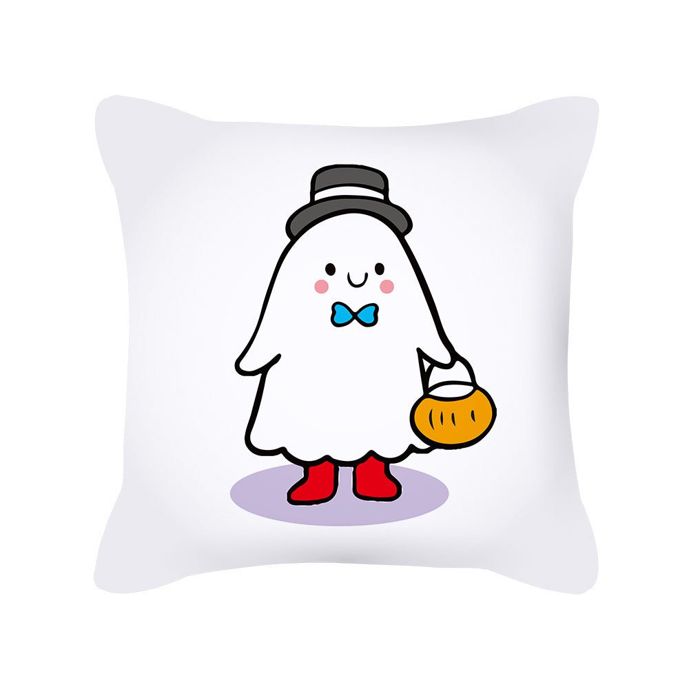 Pumpkin Cute Ghost Peach Skin Halloween Pillowcase Amazon Home Pillowcase Cushion Cover - 0 - Scribble Snacks