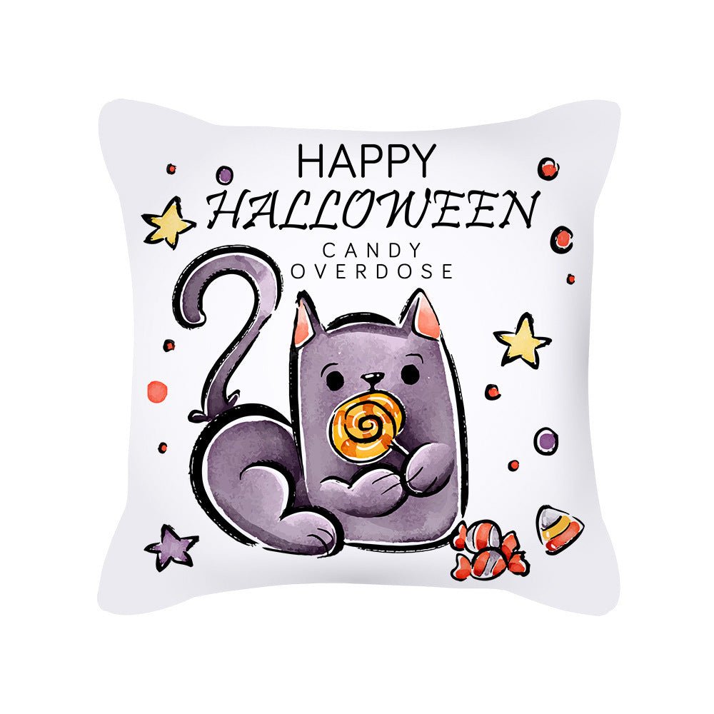 Pumpkin Cute Ghost Peach Skin Halloween Pillowcase Amazon Home Pillowcase Cushion Cover - 0 - Scribble Snacks