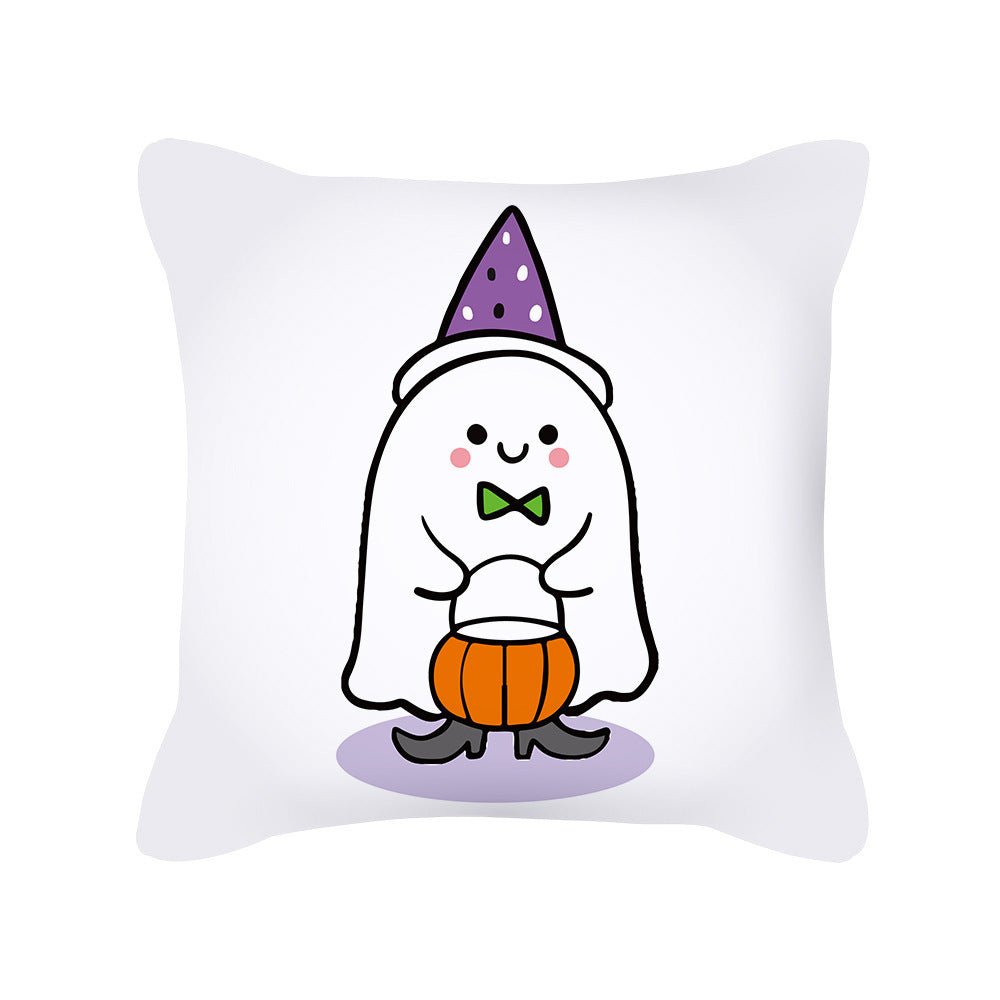 Pumpkin Cute Ghost Peach Skin Halloween Pillowcase Amazon Home Pillowcase Cushion Cover - 0 - Scribble Snacks