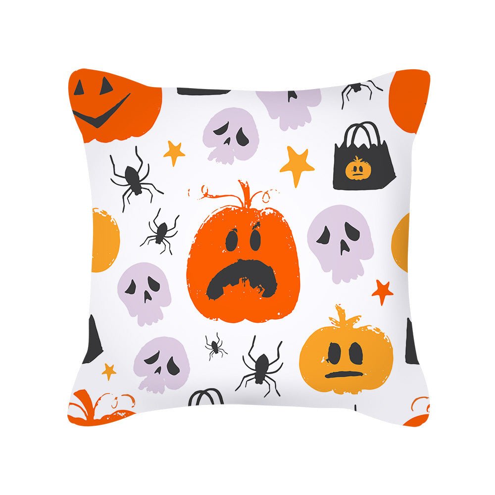 Pumpkin Cute Ghost Peach Skin Halloween Pillowcase Amazon Home Pillowcase Cushion Cover - 0 - Scribble Snacks