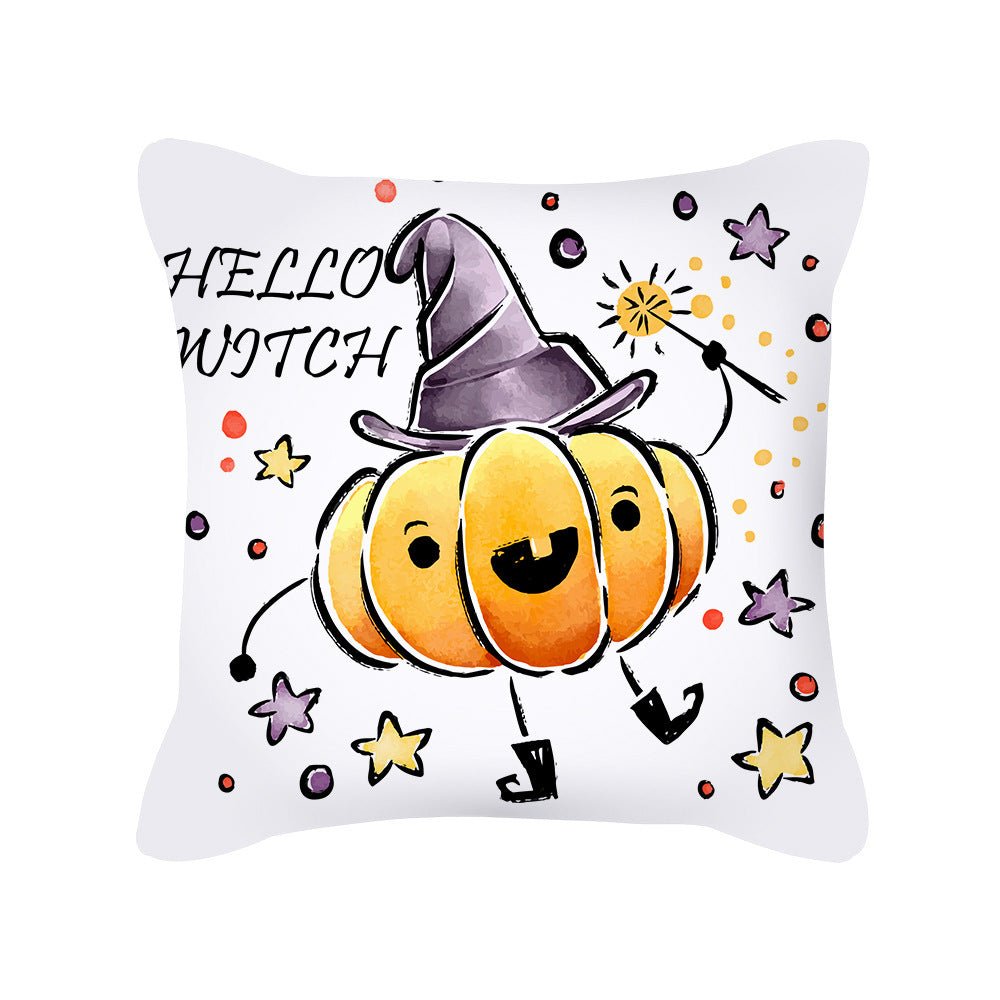 Pumpkin Cute Ghost Peach Skin Halloween Pillowcase Amazon Home Pillowcase Cushion Cover - 0 - Scribble Snacks