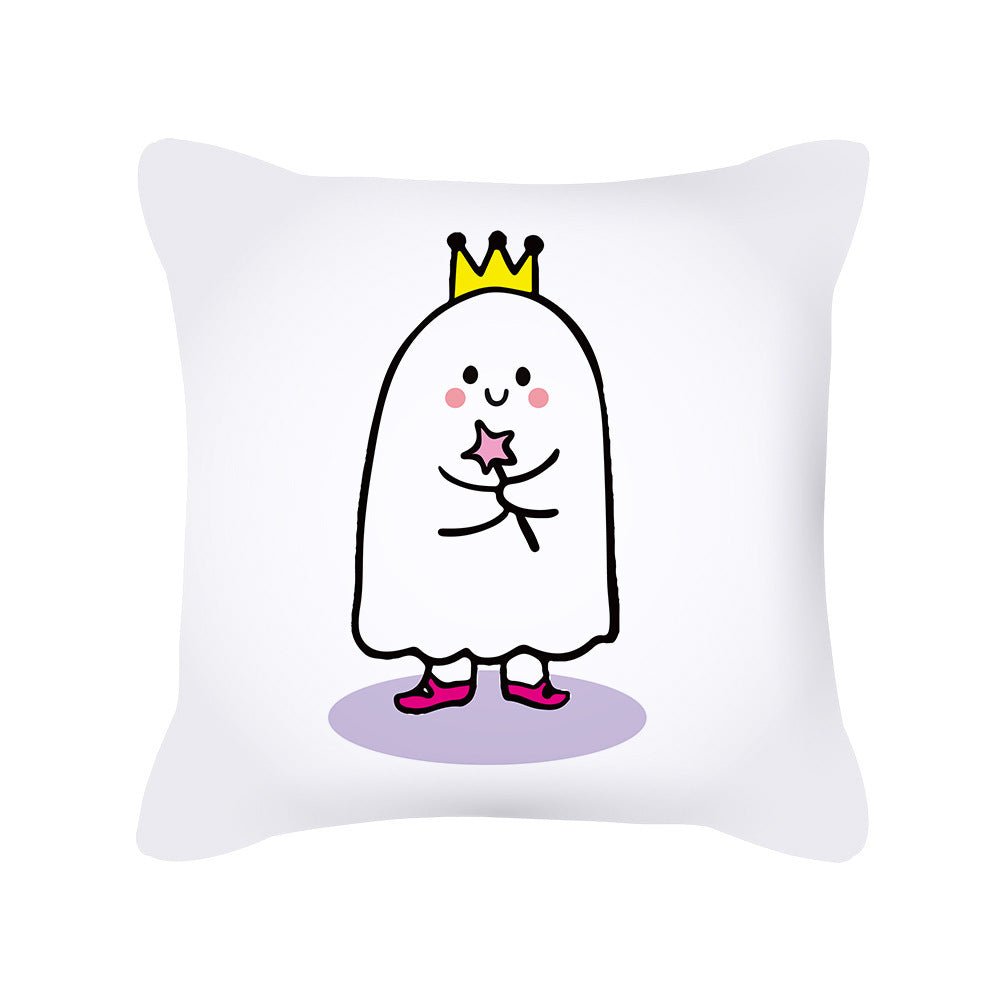 Pumpkin Cute Ghost Peach Skin Halloween Pillowcase Amazon Home Pillowcase Cushion Cover - 0 - Scribble Snacks