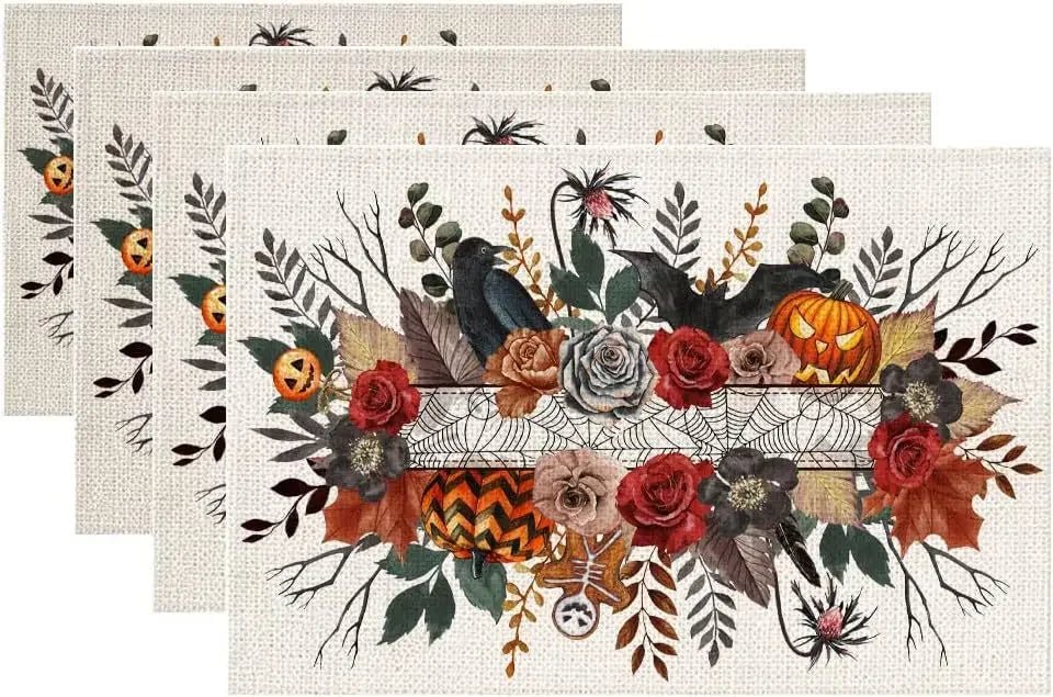 Pumpkin Festive Dining Placemats - Halloween - Tableware (Placemats, Napkin Rings, Table Runners) - Scribble Snacks