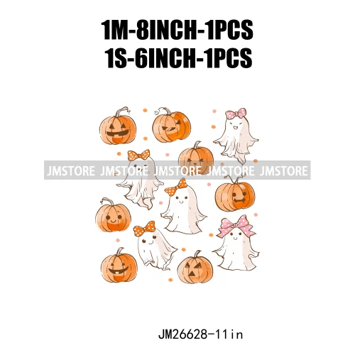 Pumpkin Ghost Bow Iron - On Transfers - Halloween - Iron - On Transfers & Patches - Scribble Snacks