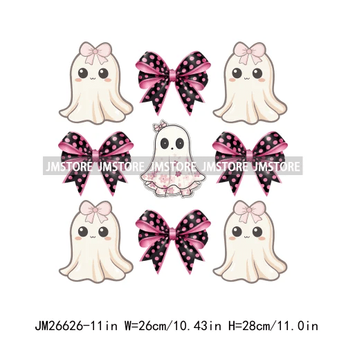 Pumpkin Ghost Bow Iron - On Transfers - Halloween - Iron - On Transfers & Patches - Scribble Snacks