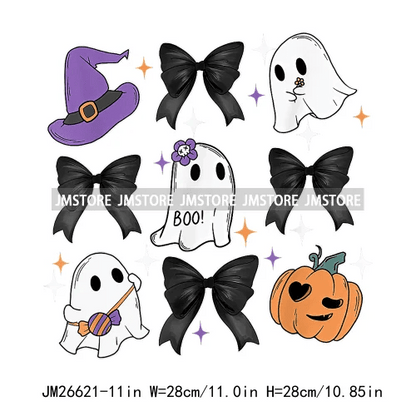 Pumpkin Ghost Bow Iron - On Transfers - Halloween - Iron - On Transfers & Patches - Scribble Snacks