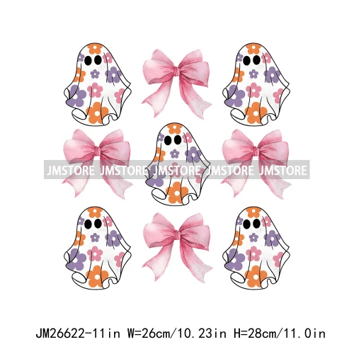 Pumpkin Ghost Bow Iron - On Transfers - Halloween - Iron - On Transfers & Patches - Scribble Snacks