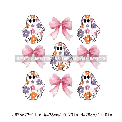 Pumpkin Ghost Bow Iron - On Transfers - Halloween - Iron - On Transfers & Patches - Scribble Snacks