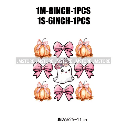 Pumpkin Ghost Bow Iron - On Transfers - Halloween - Iron - On Transfers & Patches - Scribble Snacks