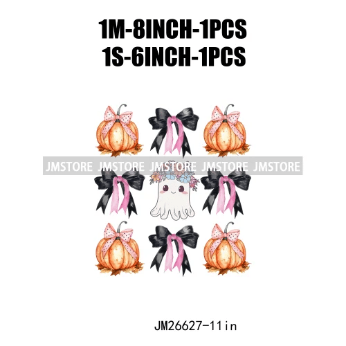 Pumpkin Ghost Bow Iron - On Transfers - Halloween - Iron - On Transfers & Patches - Scribble Snacks