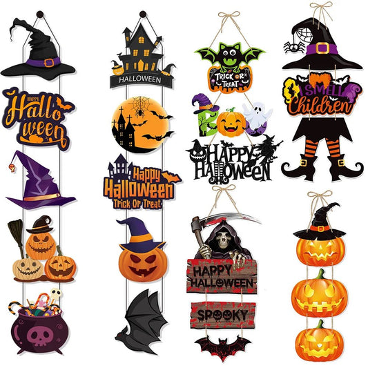 Pumpkin Ghost Halloween Banner - Halloween - Party Banners & Hanging Ornaments - Scribble Snacks