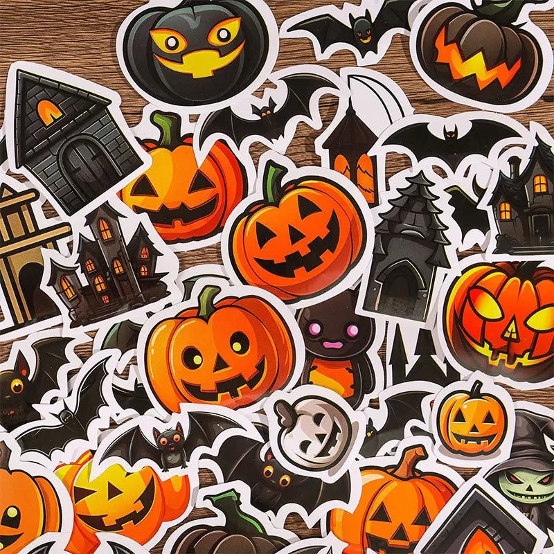 Pumpkin Ghost Muffin Decor Stickers - Halloween - Stickers & Labels (including Scrapbooking, Wall Decals) - Scribble Snacks