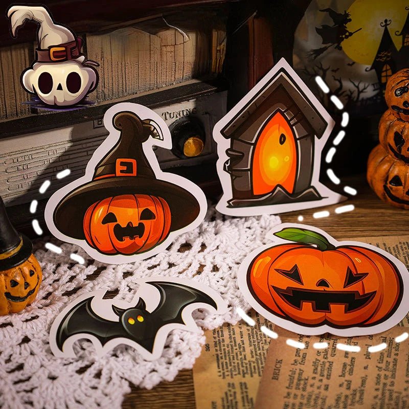 Pumpkin Ghost Muffin Decor Stickers - Halloween - Stickers & Labels (including Scrapbooking, Wall Decals) - Scribble Snacks