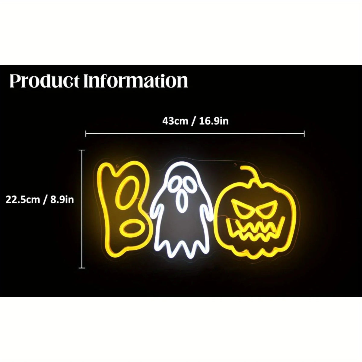 Pumpkin Ghost Neon Lights Decor - Halloween - LED Lighting & Neon Signs - Scribble Snacks