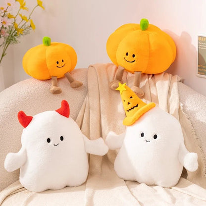 Pumpkin Ghost Plush Toy - Halloween - Plush Toys & Pillows - Scribble Snacks