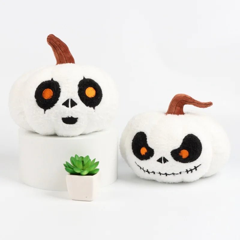 Pumpkin Ghost Throw Pillow Toy - Halloween - Seasonal Plush Pillows & Throw Decorations - Scribble Snacks