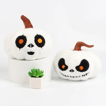 Pumpkin Ghost Throw Pillow Toy - Halloween - Seasonal Plush Pillows & Throw Decorations - Scribble Snacks