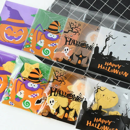 Pumpkin Ghost Treat Bags - Halloween - Candy Buckets & Holders - Scribble Snacks