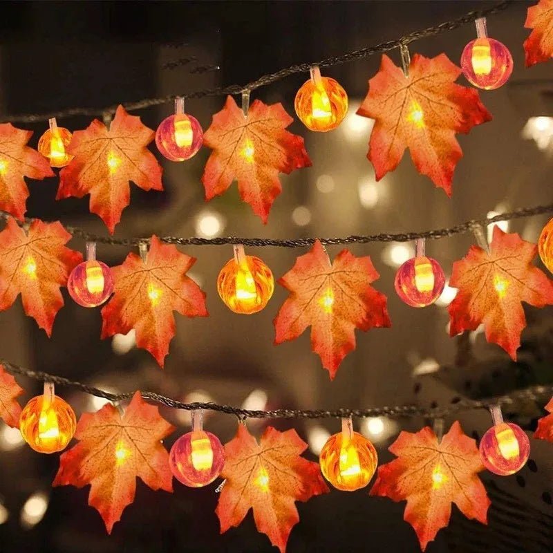 Pumpkin Maple Fairy Lights - Halloween - Party Banners & Hanging Ornaments - Scribble Snacks