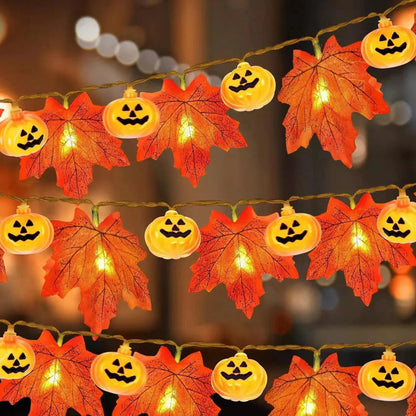 Pumpkin Maple Fairy Lights - Halloween - Party Banners & Hanging Ornaments - Scribble Snacks