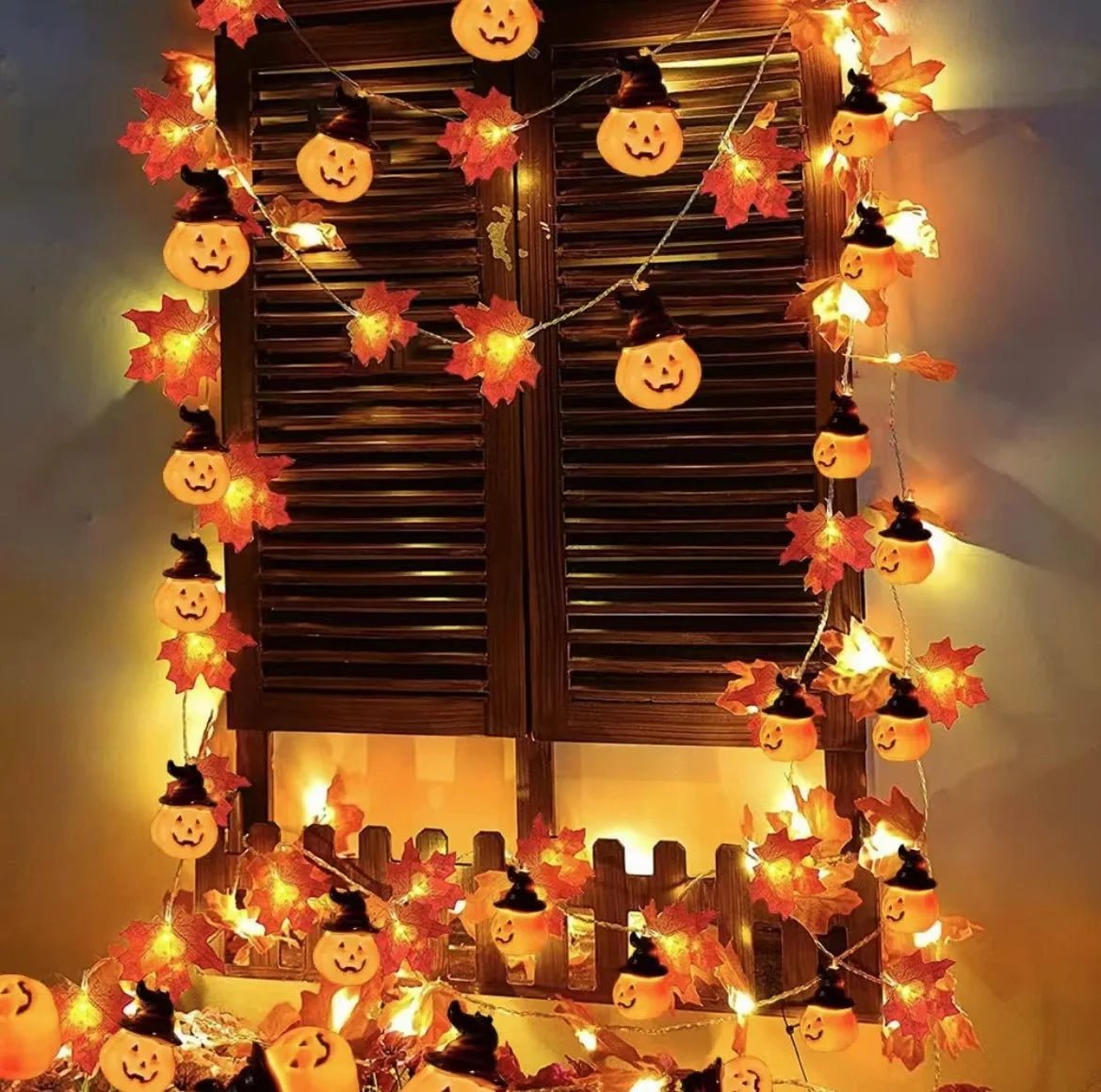 Pumpkin Maple Fairy Lights - Halloween - Party Banners & Hanging Ornaments - Scribble Snacks