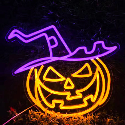 Pumpkin Neon Lantern Wall Light - Halloween - LED Lighting & Neon Signs - Scribble Snacks