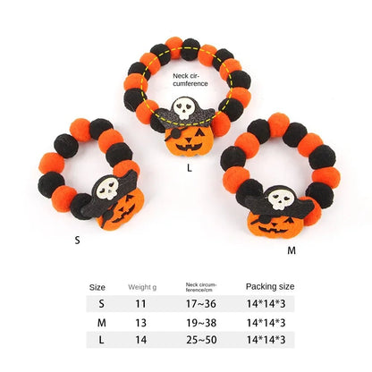 Pumpkin Plush Ball Pet Collar - Halloween - Pet Costumes & Accessories - Scribble Snacks