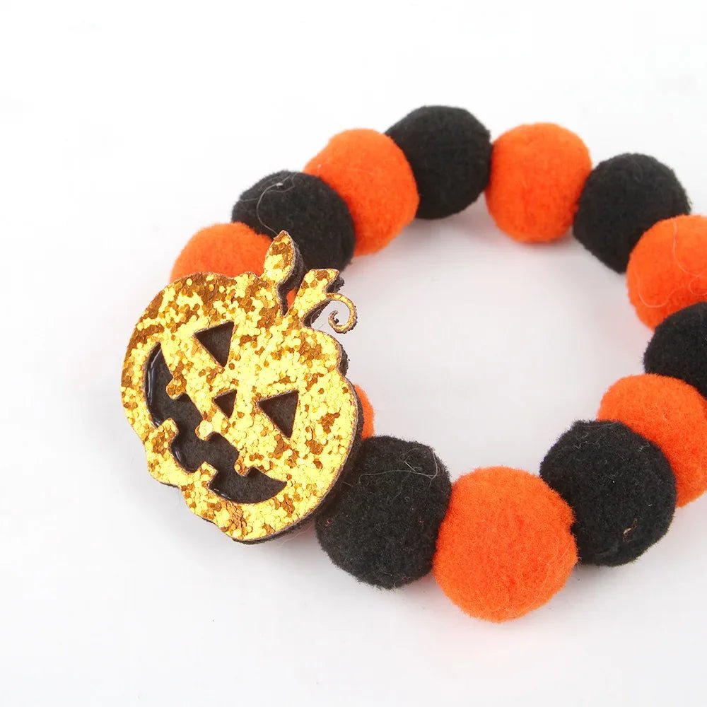 Pumpkin Plush Ball Pet Collar - Halloween - Pet Costumes & Accessories - Scribble Snacks