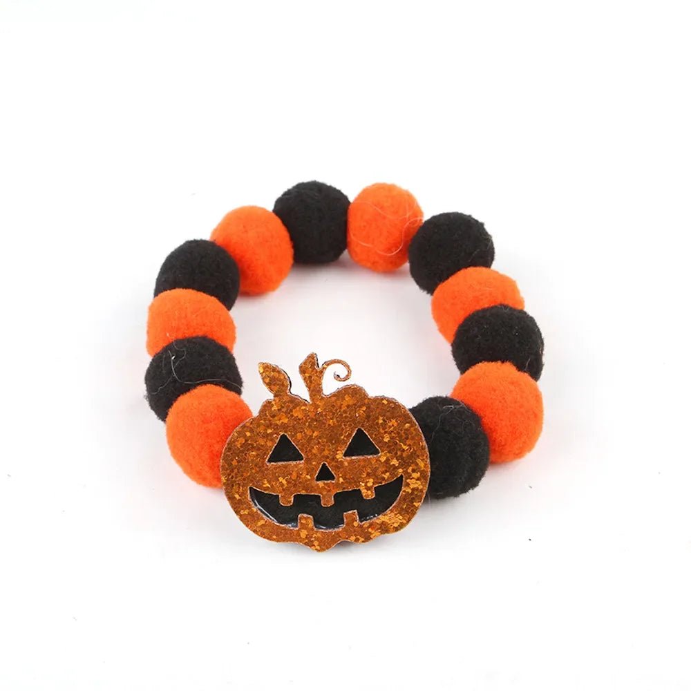 Pumpkin Plush Ball Pet Collar - Halloween - Pet Costumes & Accessories - Scribble Snacks