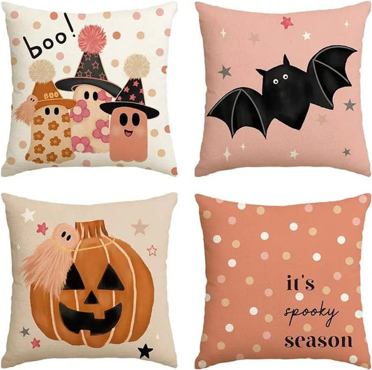 Pumpkin Polka Dot Cushion Cover - Halloween - Seasonal Plush Pillows & Throw Decorations - Scribble Snacks