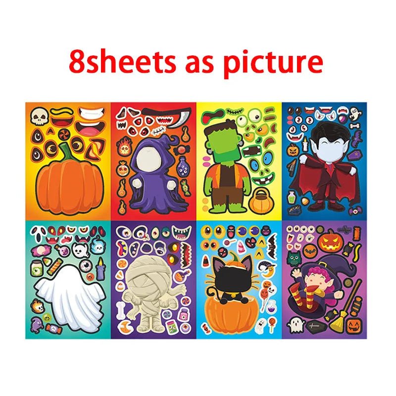 Pumpkin Treats Face Stickers - Halloween - Party Games (Toss Games, Puzzles) - Scribble Snacks