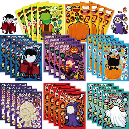 Pumpkin Treats Face Stickers - Halloween - Party Games (Toss Games, Puzzles) - Scribble Snacks